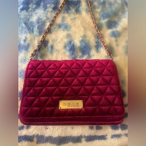 BEBE Velvet Red “Sophia” Crossbody Purse